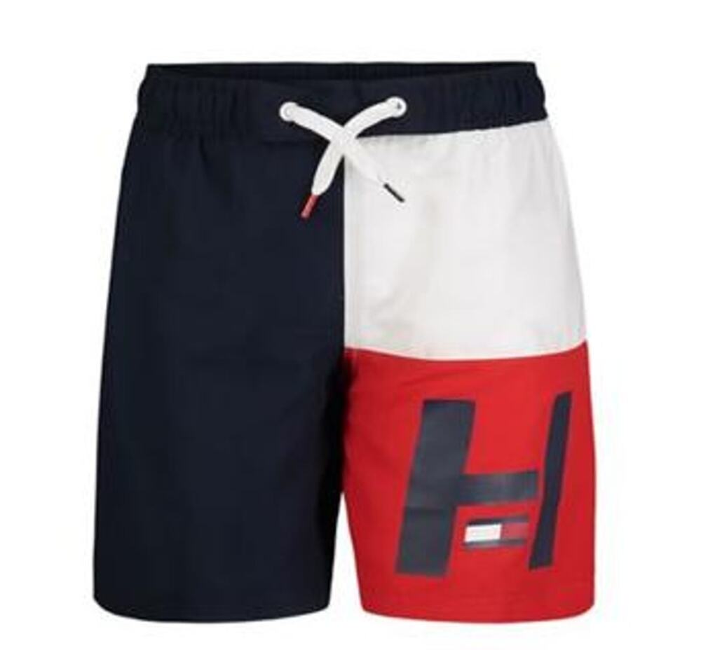 TOMMY HILFIGER Boys Quadrant Swim Trunks Boardshort US XL Navy Blazer NWT